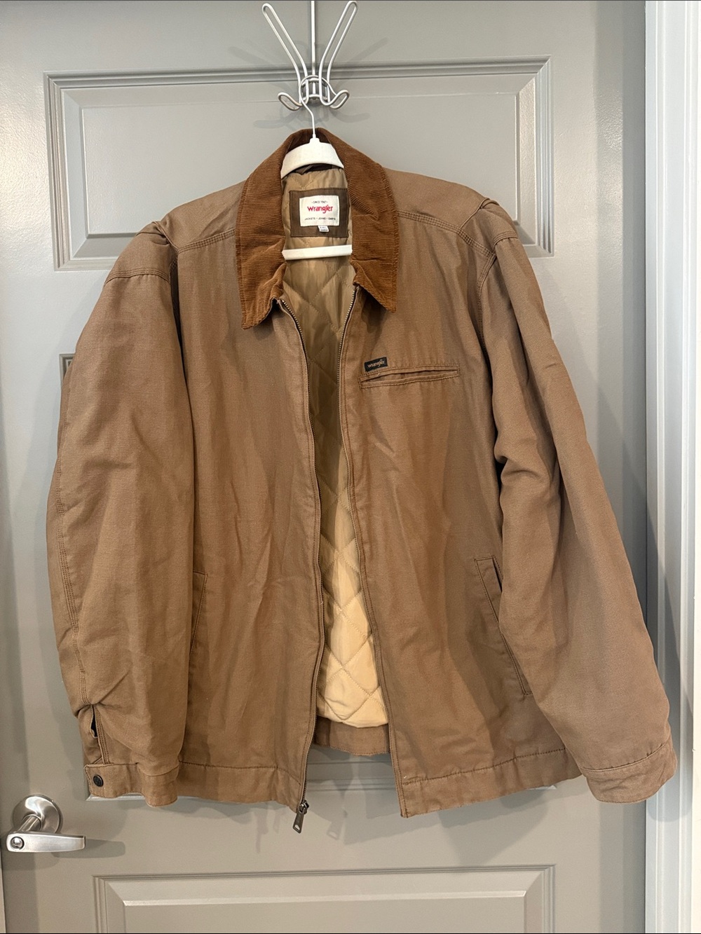 Wrangler Tan Brown Field Jacket with Corduroy Collar